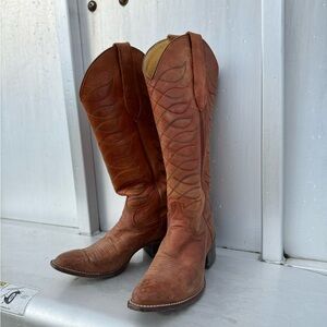 Justin boots cowboy vintage tall tops